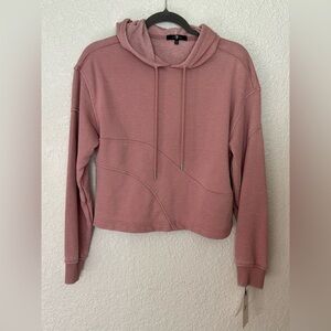 7 For All Mankind women's pink cropped hoodie size XS NWT